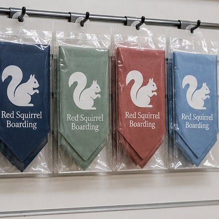 Customized dog bandanas for veterinary practices