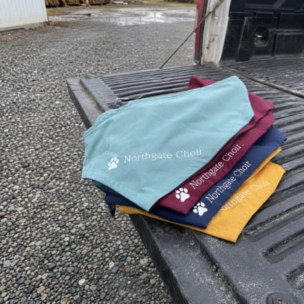 Promotional custom dog bandanas with company logo